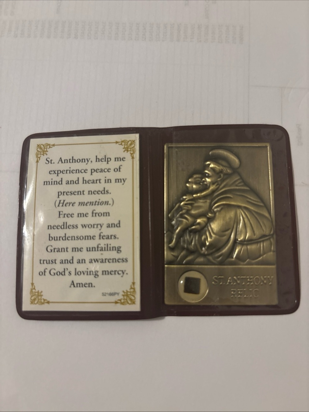 St. Anthony Of Padua: Vintage Pocket Prayer & Medal